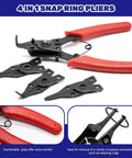 4 in 1 snap ring pliers with interchangeable tips for 870 Pieces Alloy Steel External C Clip And E Clip Retaining Ring Kit