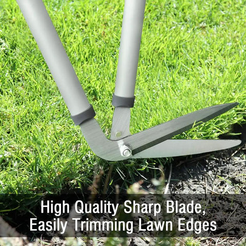 Long Handle Edging Shears For Lawn And Garden, Heavy Duty Border Shears With Nonstick Coated Blades, cutting lawn edge, close-up