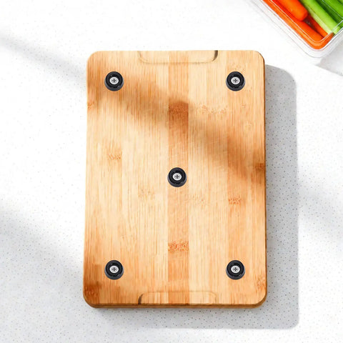 136 Piece Cutting Board Feet Kit With Stainless Steel Screws Non Slip Rubber Bumpers on wooden board