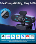 Straight Up Dope 4K Dual Camera Webcam For Streaming And Video Calls Packs Wide Angle And Telephoto Lenses on monitor with USB connection.