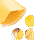 Close-up of Kraft Bubble Mailers 11 By 16 Inch 25 Pack Padded Envelopes With Self Seal Peel And Seal, showing water resistance feature.