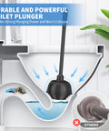 Illustration of Heavy Duty Toilet Plunger And Brush Set With Holder 2 In 1 Bathroom Cleaning Kit With Modern Caddy Stand in action