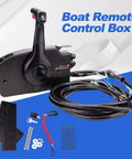 Right Hand Marine Throttle Remote Control Box Gen I Model 881170A15 with 15 ft cable laid out, lanyard clip visible
