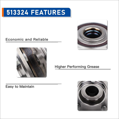 Set Of 2 Front Wheel Hub And Bearing Assemblies 513324 For 2011-2023 Dodge Durango and Jeep Grand Cherokee features and details