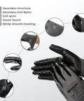 Smart Touch Work Gloves With Nitrile Grip Palm, 60 Pairs, 3D Comfort Stretch Fit, ambidextrous seamless knit nylon design details