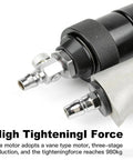 Kickass Heavy Duty Pneumatic Steel Strapping Tool With Smooth Action Tensioner And Rapid Release Cutter Pro Level connectors and mechanism detail