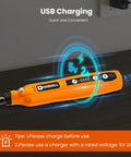 Portable Cordless Rotary Tool Kit Delivers Lightning Fast Usb Power And 111 Essentials For Precise Sanding Polishing And Engraving That Will Let You Shred Through Any Weekend Grind, showing USB charging convenience.