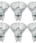 Pack of 6 GU10 120V 50W halogen light bulbs for track lighting and range hood, dimmable, high CRI 90, 2700K warm white