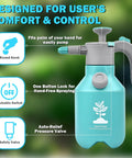 Half Gallon Garden Hand Pump Sprayer With 360 Degree Spray Rod Adjustable Nozzle Leak Proof Design Safety Valve