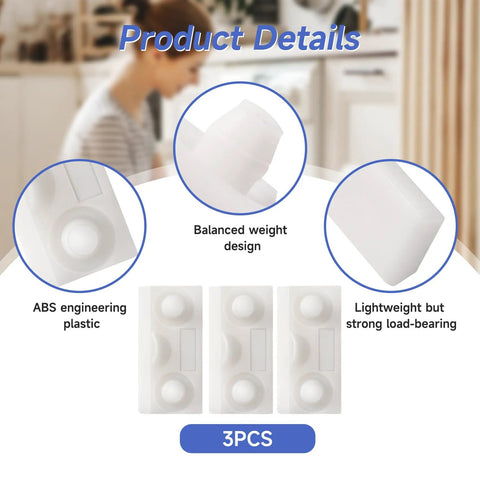 285219 Washer Suspension Pad Kit Replacement for Top Load Washers Replaces 285219 62568 AP3094373 PS334456 AH334456, 3 white ABS pads