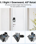 No Drill Doorbell Mount For Ring And Blink Cameras With Three Way Adjustment Lets You Aim Left Right And Down Up To 40 Degrees For A Crystal Clear View Of Packages And Home Security In Any Home Or Apartment Black, showing three-way tilt mechanism.