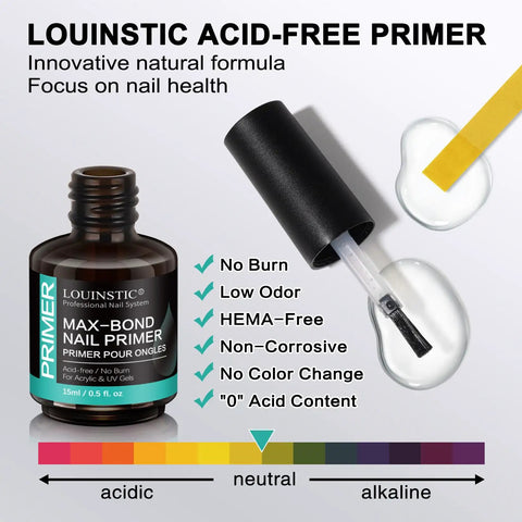 Nail Prep Dehydrator And Acid Free Primer For Quick Drying And Safe Nails Ideal For UV Gel Acrylic Gel Polish And Press On Nails