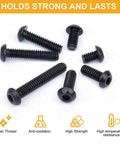 Built Tough 305 Piece 1/4-20 Bolt And Nut Assortment Kit Featuring Black Button Head Socket Cap Hex Allen Screws arranged neatly.