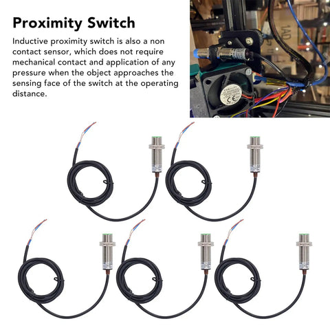 Inductive Proximity Switch Kit With 10mm Sensing Distance 2 Wire Normally Open IP65 Proximity Sensor For AC DC 0 To 250V 150Hz 400mA Output Rock Solid ABS And Aluminum Alloy Housing Easy Mount installed on 3D printer
