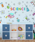 Colorful Science Lab Wall Decals For Classroom And Nursery, Realistic Test Tubes And Microscope In Lab Equipment Wall Stickers