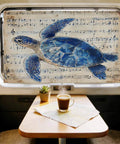 Blue Turtle Watercolor Car Curtain Set For Side Windows Magnetic Double Layer Blackout Shade With Mesh Privacy 26 By 20 Inches Sun And Heat
