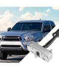Beefy Heavy Duty Car Door Hinges With Check Strap for Tacoma 2005-2013, shown with a silver Tacoma vehicle in the background.
