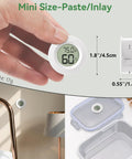 Three Pack Tiny Hygrometer And Thermometer Indoor Digital Humidity Meter For Home Office Car With Wall Mount Paste Inlay Easy Read Humidity Monitor For Any Room, mini round white unit