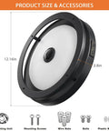 Outdoor Motion Sensor LED Ceiling Light Flush Mount 12 Inch Dusk To Dawn Exterior Black Fixture with mounting accessories displayed