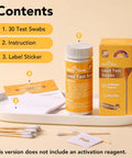 Lead Test Kit For Home Surfaces With 30 Rapid Swabs And 30 Second Results kit showing swabs, instruction manual, and packaging