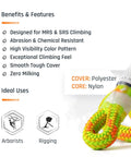 Beefy 11.8mm Static Arborist Rope, 120 Ft USA Made 24-Strand High Strength Climbing Line with Tight Splice Eye, benefits and features list