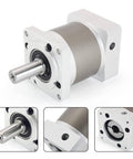 Nema23 Stepper Motor Planetary Gearbox 5 To 1 Speed Reducer For 8mm Shaft 60x60 Flange 57mm Mount 7 Arcmin Backlash IP65 3000rpm