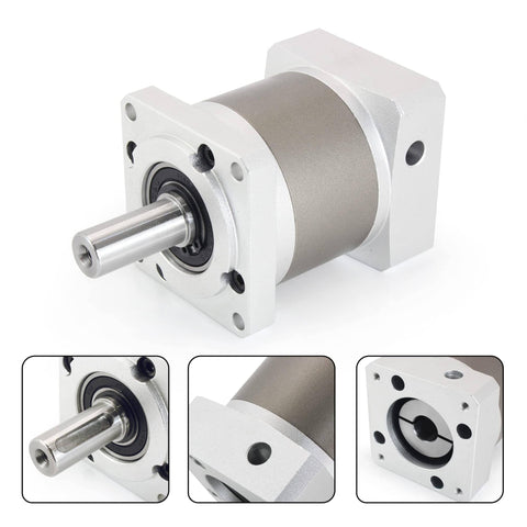 Nema23 Stepper Motor Planetary Gearbox 5 To 1 Speed Reducer For 8mm Shaft 60x60 Flange 57mm Mount 7 Arcmin Backlash IP65 3000rpm