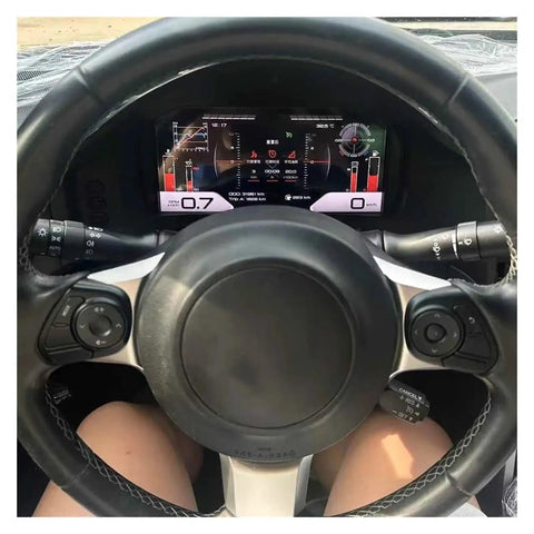 Toyota 86 Subaru BRZ 2013 2019 12.3 Inch LCD Dashboard Instrument Panel Digital Cluster Smart Gauges Module Upgrade Plug And Play Ready Built In Circuit Components in steering wheel view