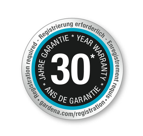 30-year warranty badge for Heavy Duty Three Quarter Inch Garden Hose, 25 Meter Length, 59 Feet, Flexible No Kink Water Hose