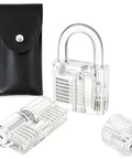 Mechanical Learning Kit With Transparent Demonstration Model And Precision Metal Tools, clear locks and black pouch