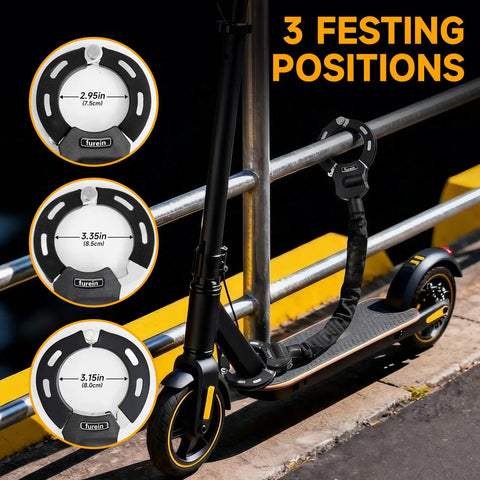 35.8 Inch Heavy Duty Electric Scooter Lock Anti Theft With Secure Bag And 3 Keys High Security For Electric Scooters E Bikes And Motorcycles Built To Resist Cuts And Shocks