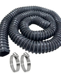 3-Inch Inner Diameter 11-Foot Heavy Duty Car Exhaust Hose With Two Clamps For Garage Or Auto Shop EPDM Rubber 600F Heat Resistant