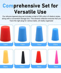 High Grade Silicone Rubber Tapered Plugs Assortment Kit 250 Pcs Heat Resistant Stoppers, 8 sizes in storage box
