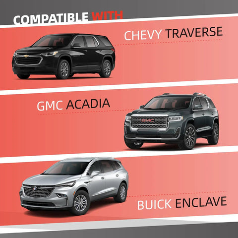 Image showing Chevy Traverse, GMC Acadia, and Buick Enclave compatible with Rear Moonroof Latch Replacement Rev 2 For GM F Retainer 84900118 Sunroof Lock No Fuss Install Fits Chevy Traverse GMC Acadia Buick Enclave Rear Sliding Moonroof Cover.
