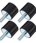 4 Pack Rubber Shock Absorber Mounts For Gym Gear And Generators, Heavy Duty Vibration Isolators That Cut Noise, Damp Shock, Protect Sensitive Devices, And Extend Gear Life, black threaded rubber mounts