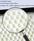 JUDYSSY 6500K Led Floodlight Outdoor, LED headlight beads magnified showing bright, stable light effect and long lifespan.