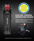 Seeker 4 Pro 4600 Lumen Rechargeable Flashlight USB-C port and heat dissipation mechanism detail in matte black