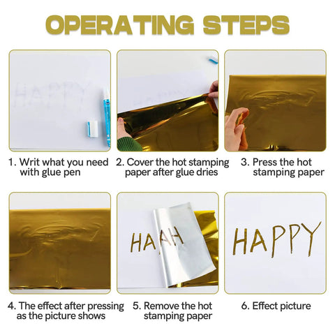 Operating steps for Hot Foil Paper Dope 20x29cm 50 Sheets Mixed 16 Colors Toner Reactive with laser printer.