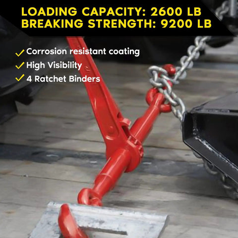 4 Pack Ratchet Chain Binder For 1/4 To 5/16 Inch Chains Heavy Duty Load Binder 2600Lbs Working Load 9200Lbs Break Strength