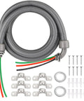 10Ft Liquid Tight Conduit Kit With One Half Inch Pre-Wired Electrical Whip Three 10AWG THHN Copper Wires With Bare Ends For Easy DIY Wiring Includes 90 Degree And Straight Connectors For Outdoor HVAC Wiring No Terminals Installed