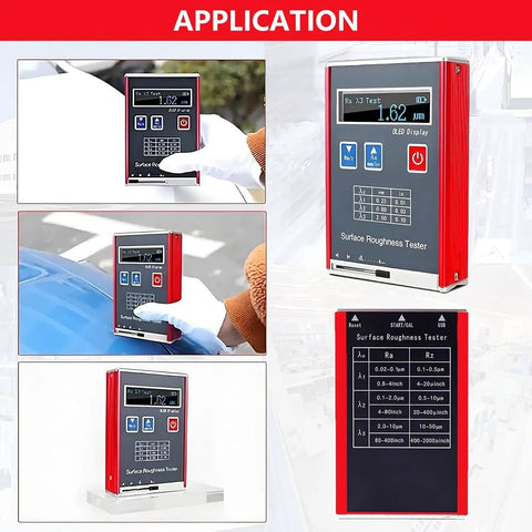 Portable Surface Roughness Tester And Profilometer With Calibration Block, Ultra Precise 0.01 μm Accuracy, LED Display