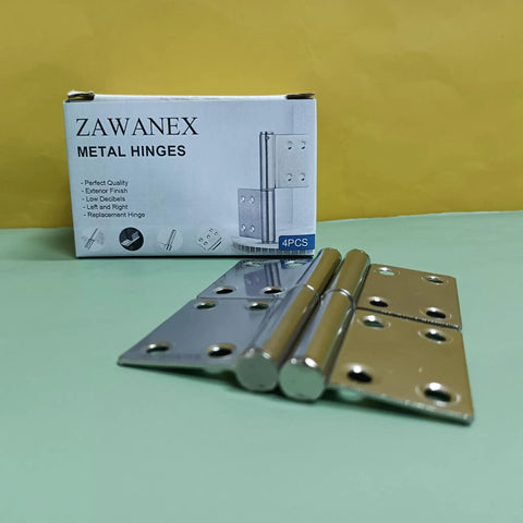 Stainless Steel Folding Butt Hinge 2 Inch For Cabinets Windows And Gift Boxes package with four hinges displayed
