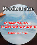 Rotating Marble Lazy Susan Serving Tray For Dining Tables And Coffee Tables, 24 To 40 Inch, size comparison chart with hand.