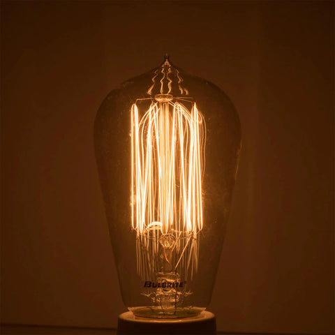 Two Pack 60W Antique Clear Dimmable Edison Style Light Bulbs Nostalgic Series A19 ST18 filament glow