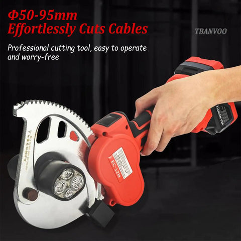 Cordless Electric Ratchet Wire Cutter Pro Grade Cable Cutter for Copper and Aluminum Wires 21V tool in use