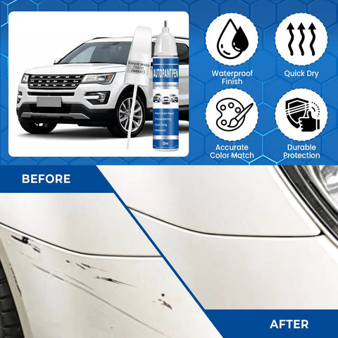 Ford Compatible White Touch Up Paint For F 150 Explorer And Escape 2 In 1 Scratch Repair Pen Color Accurate Oxford White YZ Z1 M6887 Quick Dry Long Lasting with before and after vehicle scratch repair