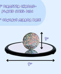 Euler's Disk Kinetic Toy With Interchangeable Foils on 9-inch concave mirror base with 3-inch chrome disk