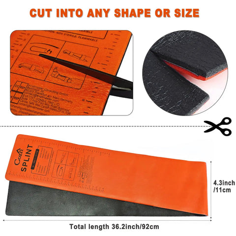 Universal Aluminum First Aid Splint Kit 36 Inch By 4.3 Inch Waterproof Medical Tactical Splint for Arm and Leg Fractures