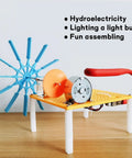 Hands On Micro Hydro Generator Kit For Beginners And Students Light Up An LED With A Water Turbine Model Science Project For Home Lab And DIY Renewable Energy Fun 5 Piece Kit, tabletop water turbine model