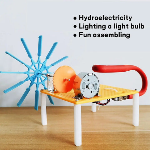Hands On Micro Hydro Generator Kit For Beginners And Students Light Up An LED With A Water Turbine Model Science Project For Home Lab And DIY Renewable Energy Fun 5 Piece Kit, tabletop water turbine model